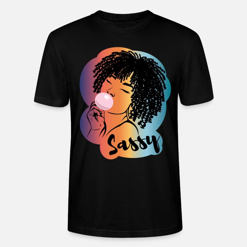 Sassy Chic mit Afro Charme - Stanley/Stella Unisex Bio-T-Shirt CRAFTER - Schwarz