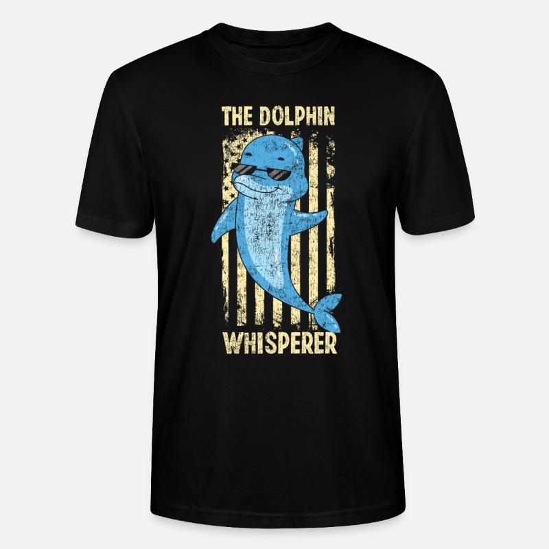 Dauphin Drapeau Américain Le Dauphin - T-shirt bio CRAFTER Stanley Stella Unisexe - noir