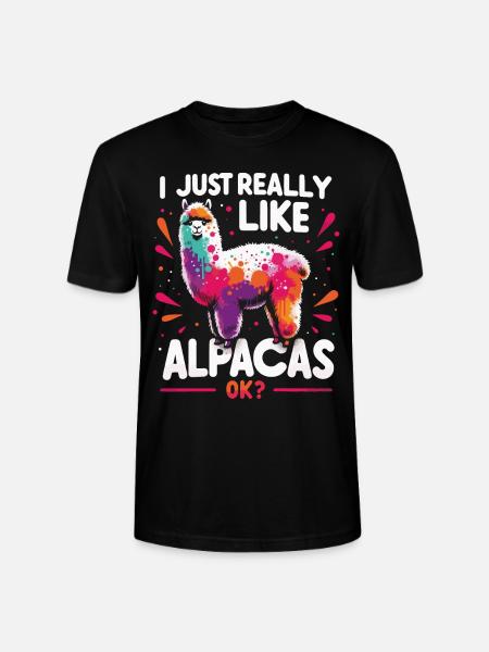 Alpaca Llama - Stanley/Stella CRAFTER Unisex Organic T-Shirt - black