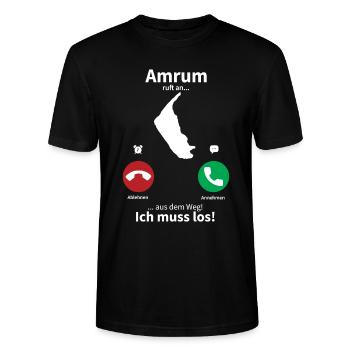 Amrum ruft an... - Stanley/Stella Unisex Bio-T-Shirt CRAFTER - Schwarz - Vorne - Alina (178cm) & Michal (187cm)