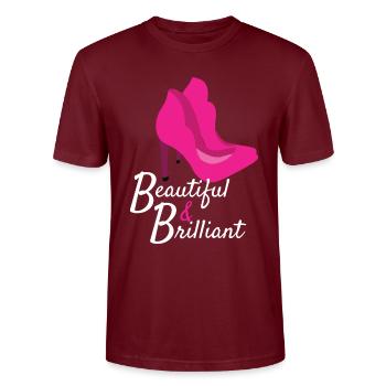 Beautiful & Brilliant High Heels Fashion - Stanley/Stella CRAFTER Unisex Organic T-Shirt - burgundy - Front - Alina (178cm) & Michal (187cm)