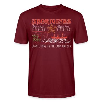 Aboriginal Connections - Stanley/Stella CRAFTER Unisex Organic T-Shirt - burgundy - Front - Alina (178cm) & Michal (187cm)