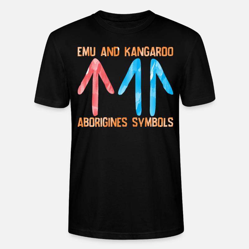 Émeu Kangourou Aborigène - T-shirt bio CRAFTER Stanley Stella Unisexe - noir