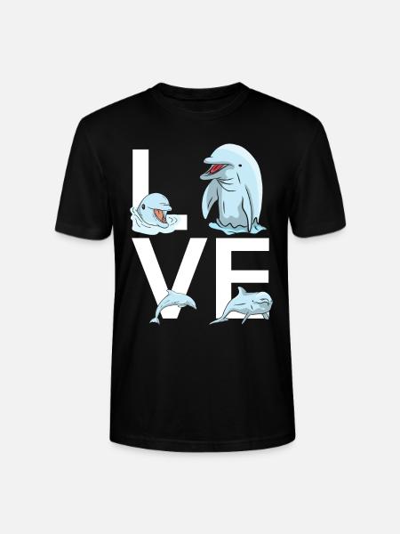 Dolphin Love - Stanley/Stella CRAFTER Unisex Organic T-Shirt - black