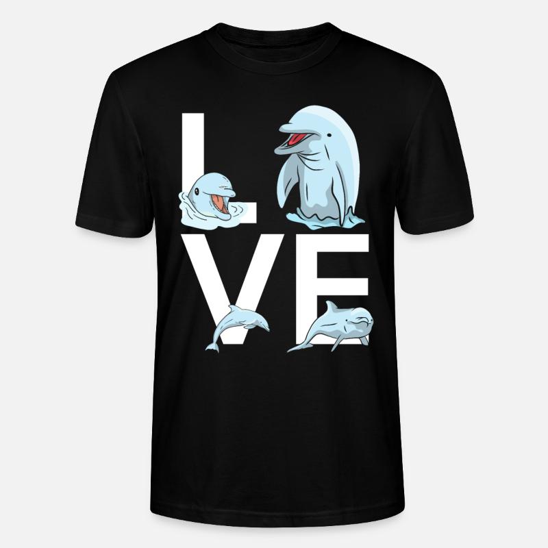 Dolphin Love - Stanley/Stella Unisex Bio-T-Shirt CRAFTER - Schwarz