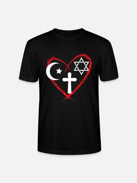 Religion Heart Interreligious Harmony - Stanley/Stella CRAFTER Unisex Organic T-Shirt - black