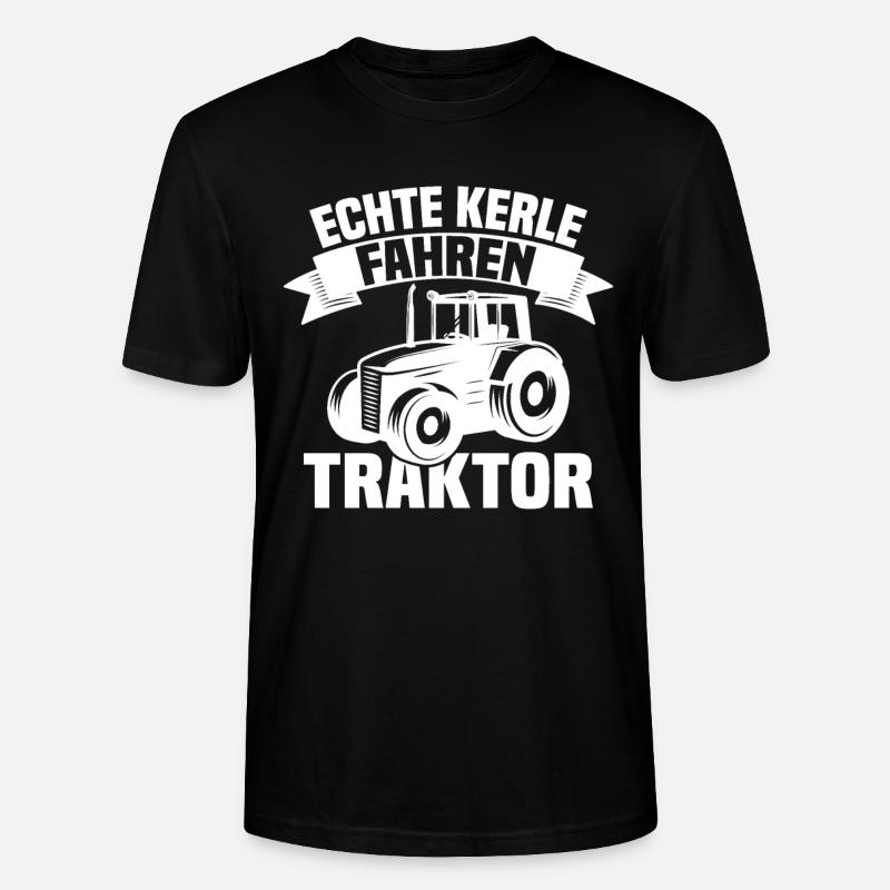 Echte Kerle fahren Traktor - Stanley/Stella Unisex Bio-T-Shirt CRAFTER - Schwarz