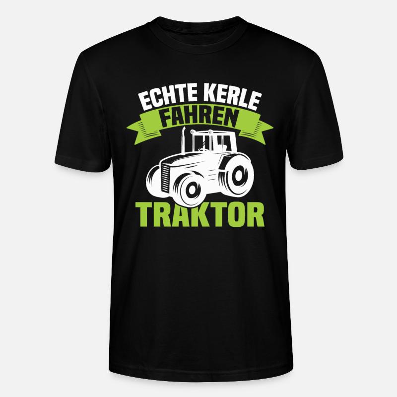 Echte Kerle fahren Traktor - Stanley/Stella Unisex Bio-T-Shirt CRAFTER - Schwarz