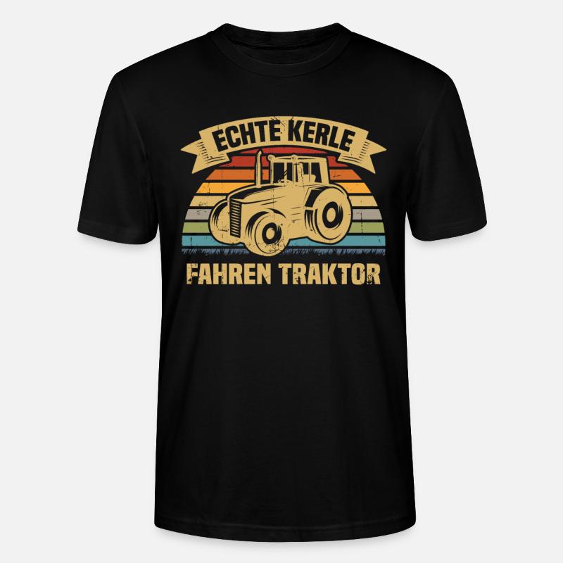 Echte Kerle fahren Traktor - Stanley/Stella Unisex Bio-T-Shirt CRAFTER - Schwarz