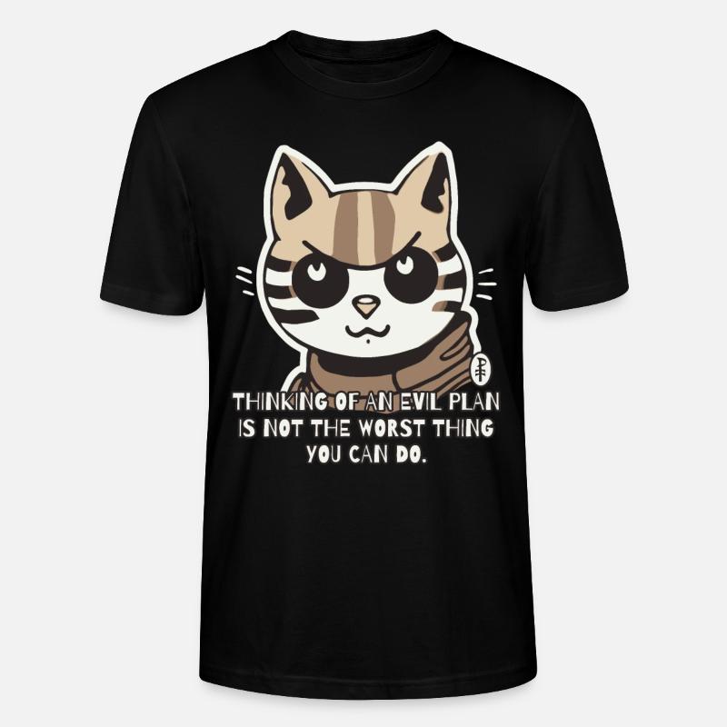Evil Cat Makes Evil Plans - Stanley/Stella CRAFTER Unisex Organic T-Shirt - black