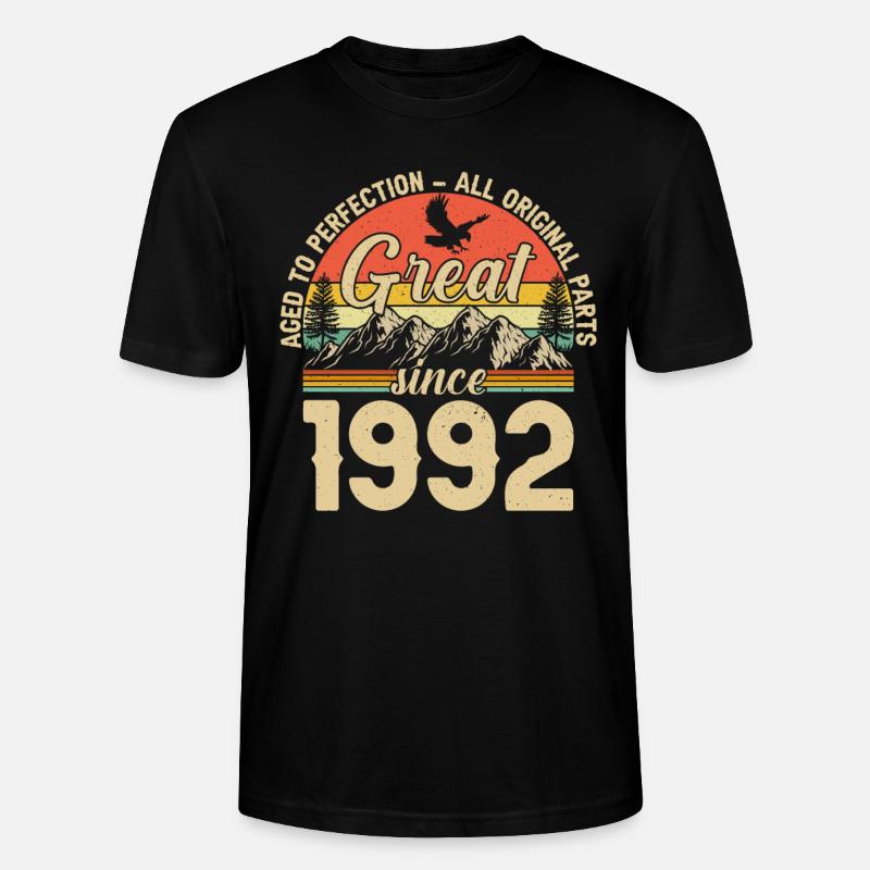 Millésime 1992 – Cadeau légendaire - T-shirt bio CRAFTER Stanley Stella Unisexe - noir