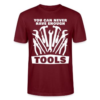 Outil DIY Craftsman Tools - T-shirt bio CRAFTER Stanley Stella Unisexe - bordeaux - Devant - Alina (178cm) & Michal (187cm)