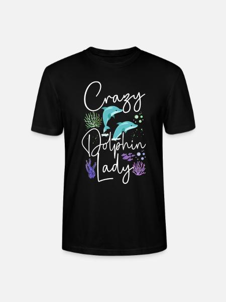 Dolphin Crazy Dolphin Lady - Stanley/Stella CRAFTER Unisex Organic T-Shirt - black