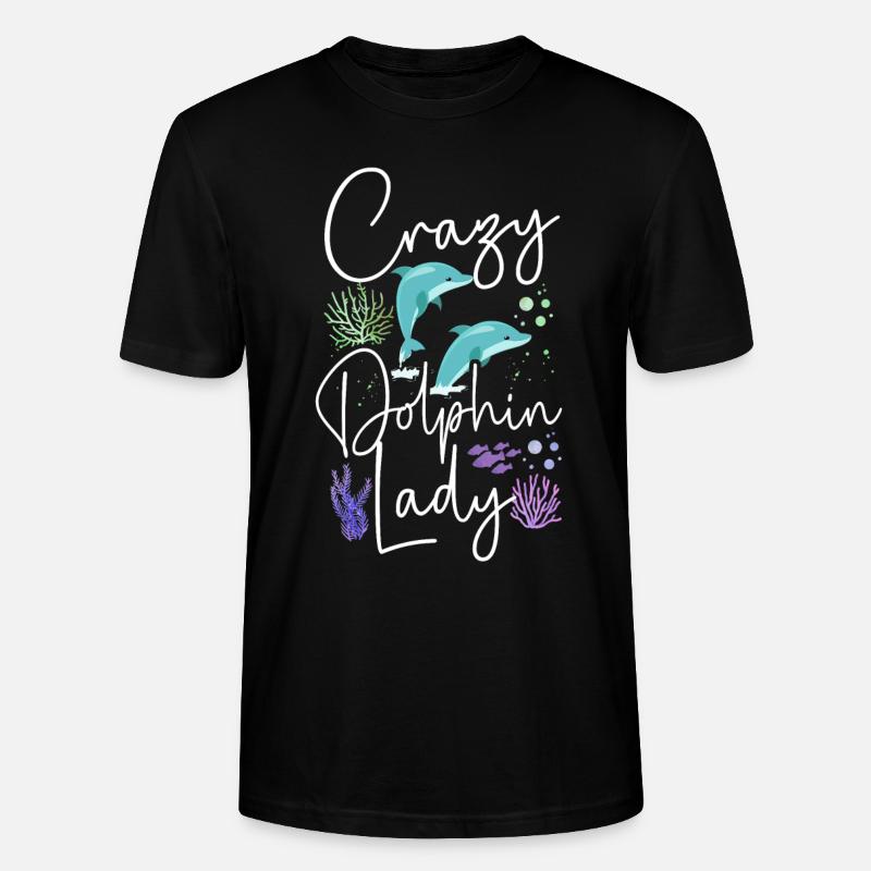 Dolphin Crazy Dolphin Lady - T-shirt bio CRAFTER Stanley Stella Unisexe - noir