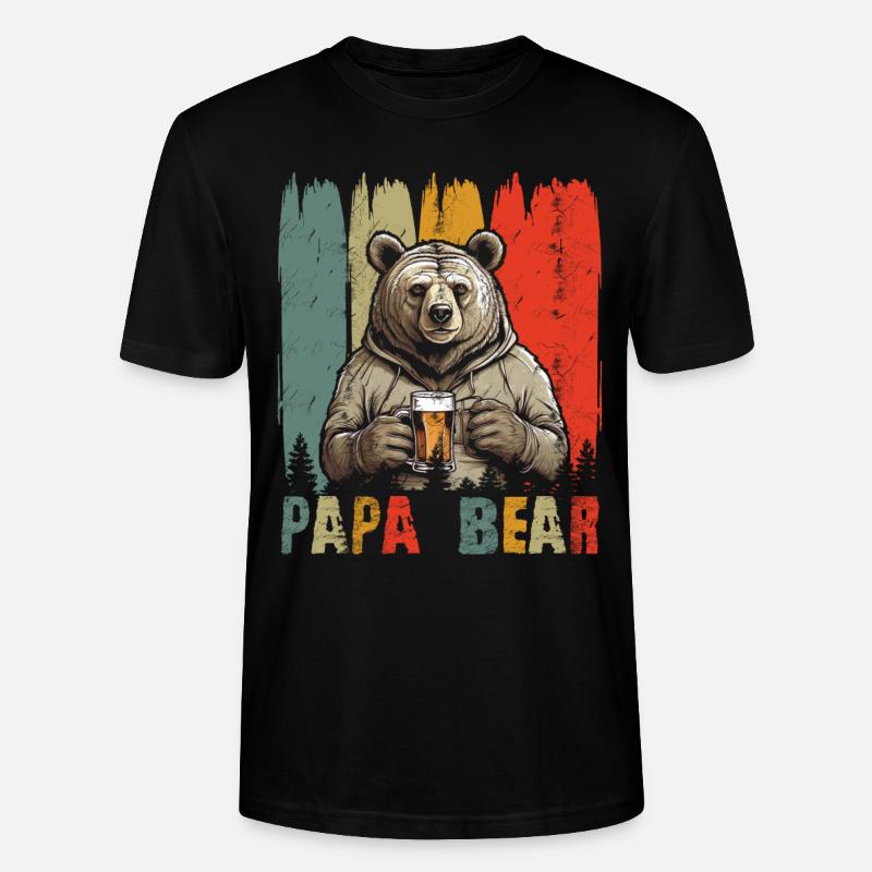 Papa Bear - Stanley/Stella Unisex Bio-T-Shirt CRAFTER - Schwarz