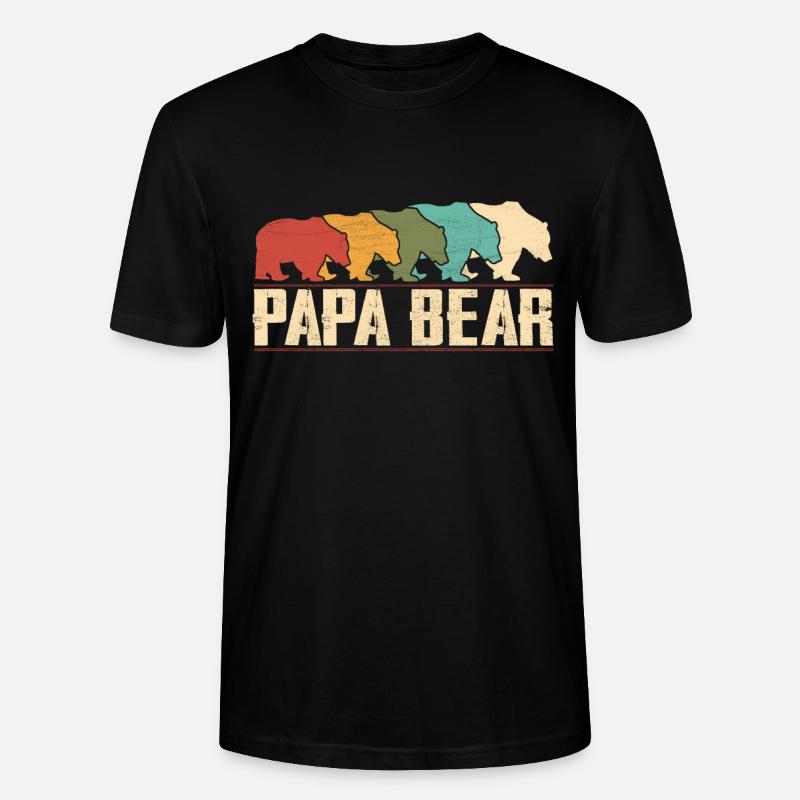 Papa Ours - T-shirt bio CRAFTER Stanley Stella Unisexe - noir