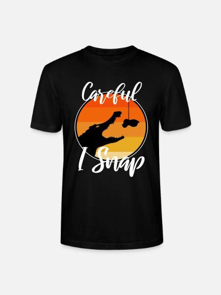 Careful i snap alligator - Stanley/Stella CRAFTER Unisex Organic T-Shirt - black