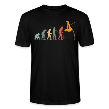 Stabhochspringer Leichtathleten Evolution - Stanley/Stella Unisex Bio-T-Shirt CRAFTER - Schwarz - Vorne - Alina (178cm) & Michal (187cm)