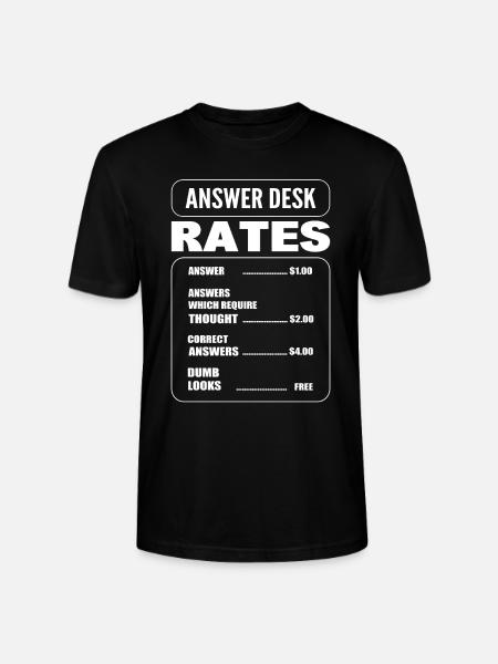 Answer Desk Rates Rezeptionist - Stanley/Stella Unisex Bio-T-Shirt CRAFTER - Schwarz