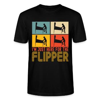 Pinball Flipper - Stanley/Stella CRAFTER Unisex Organic T-Shirt - black - Front - Alina (178cm) & Michal (187cm)