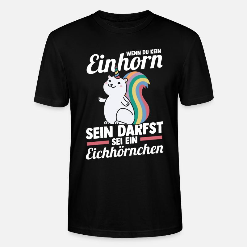 Einhorn Eichhörnchen - Stanley/Stella Unisex Bio-T-Shirt CRAFTER - Schwarz