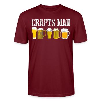 Craft beer brewing Hops Malt - Stanley/Stella Unisex Bio-T-Shirt CRAFTER - Burgunderrot - Vorne - Alina (178cm) & Michal (187cm)