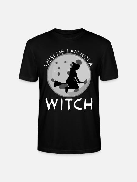 Witch Joke Witchcraft Witch's Broom - Stanley/Stella CRAFTER Unisex Organic T-Shirt - black