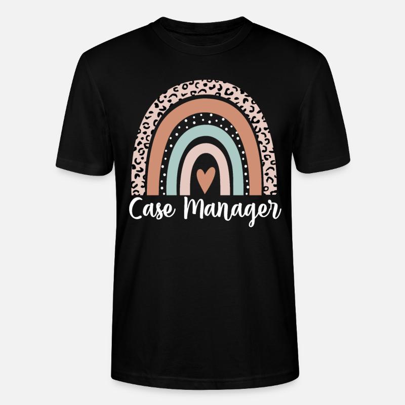Fallmanager Regenbogenleopard Lustiger Fallmanager - Stanley/Stella Unisex Bio-T-Shirt CRAFTER - Schwarz