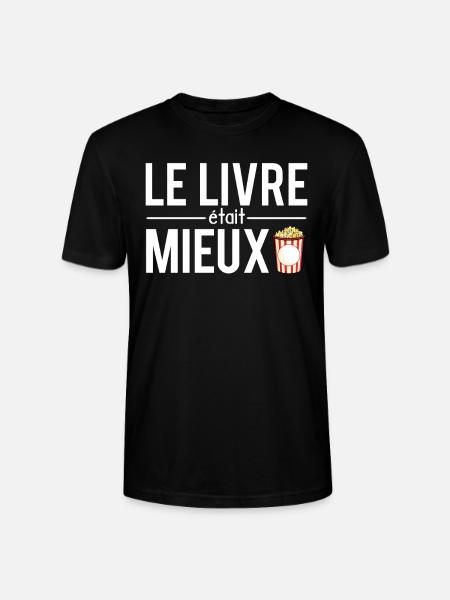 Le livre était mieux lecture film cinéma - T-shirt bio CRAFTER Stanley Stella Unisexe - noir