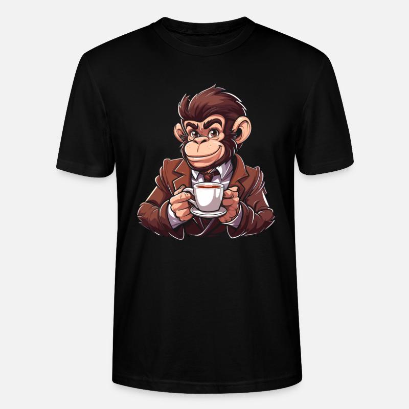 Affe Kaffee - Stanley/Stella Unisex Bio-T-Shirt CRAFTER - Schwarz