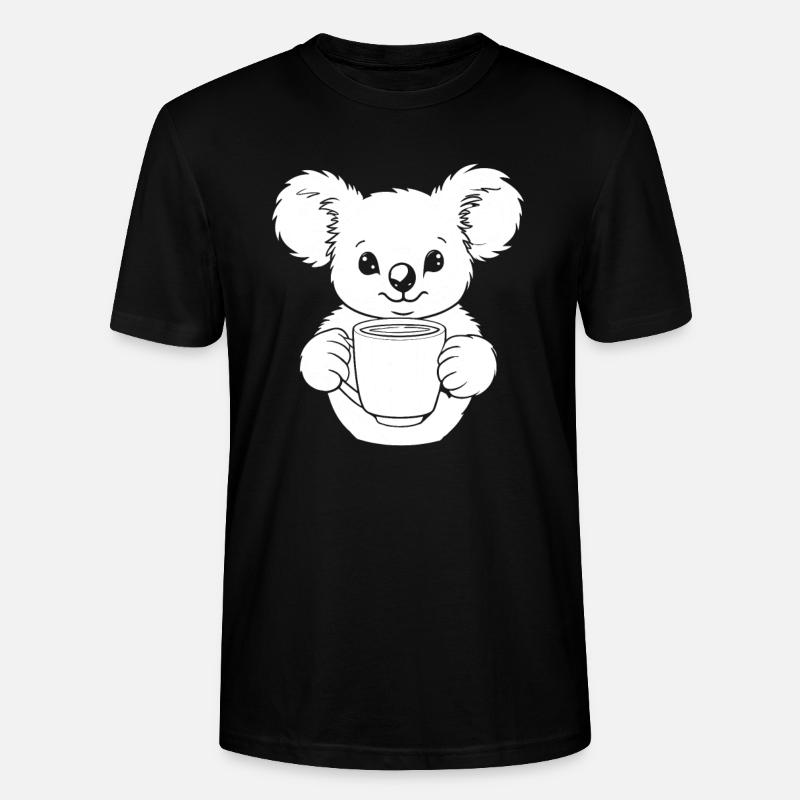 Koalabär Kaffee - Stanley/Stella Unisex Bio-T-Shirt CRAFTER - Schwarz
