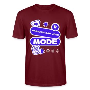 Avertissement : Mode blague de papa - T-shirt bio CRAFTER Stanley Stella Unisexe - bordeaux - Devant - Alina (178cm) & Michal (187cm)