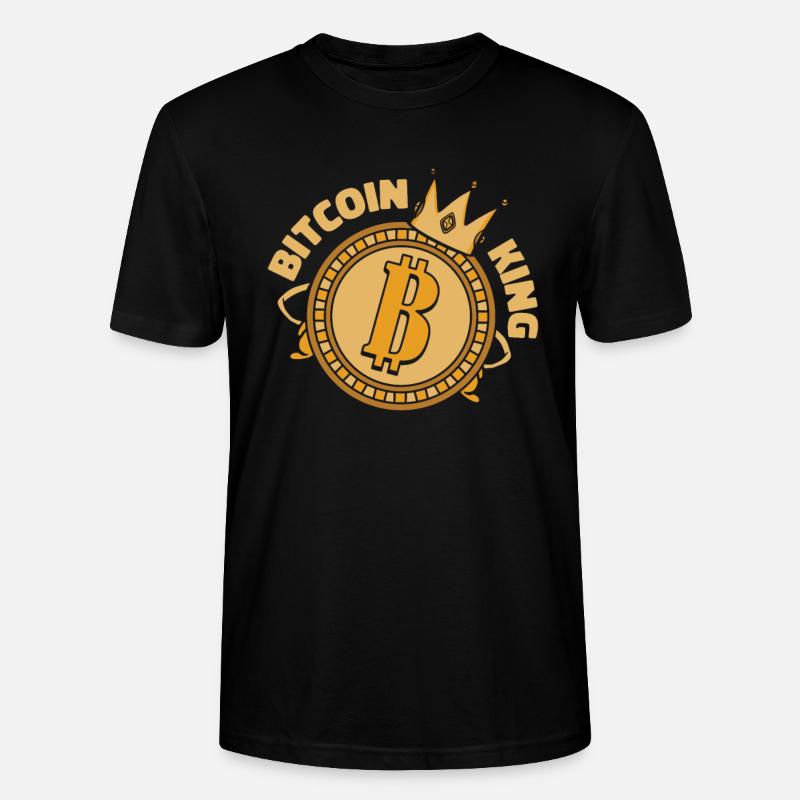 Bitcoin King Cryptocurrency Blockchain Crypto - Stanley/Stella CRAFTER Unisex Organic T-Shirt - black