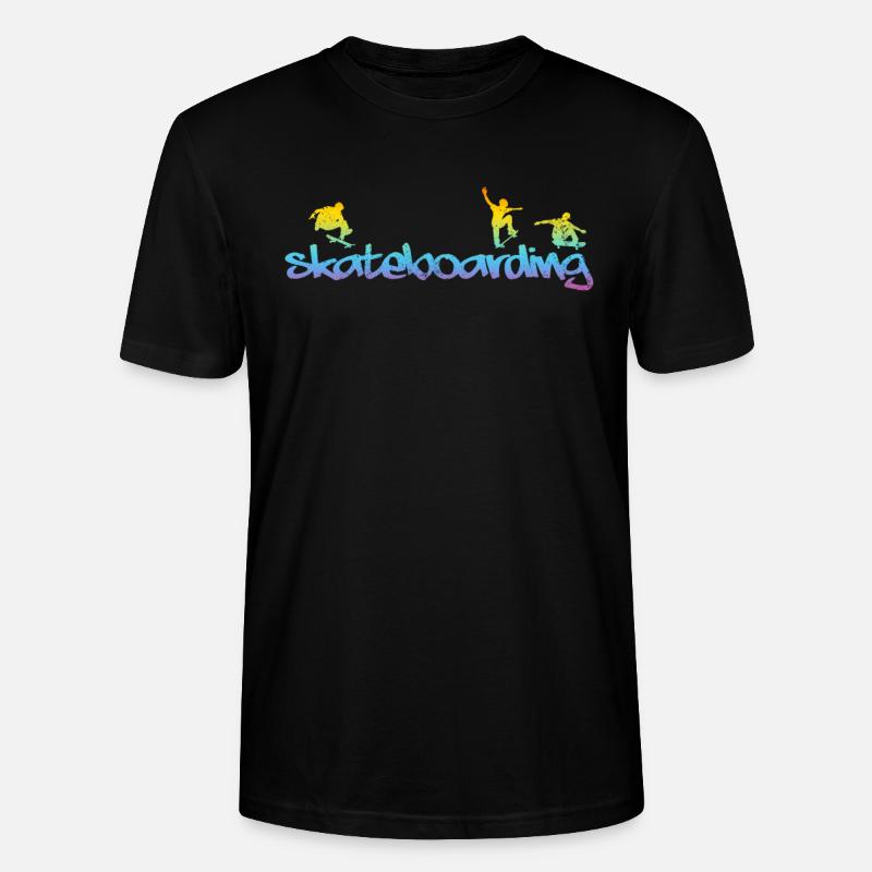 Skateboarder Silhouette Skateboard - T-shirt bio CRAFTER Stanley Stella Unisexe - noir