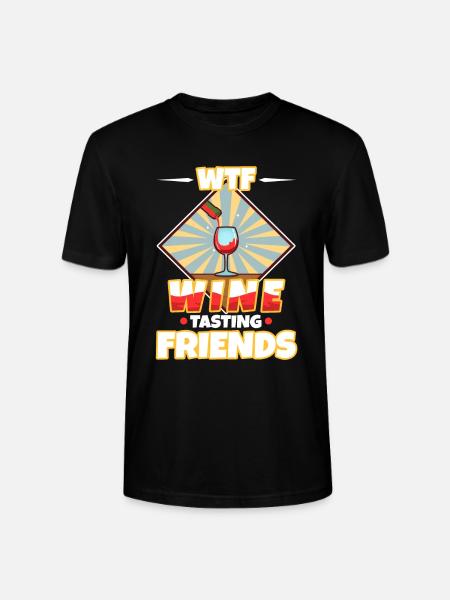WTF Wine Tasting Friends - Stanley/Stella CRAFTER Unisex Organic T-Shirt - black
