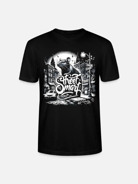 Ratte Straßenkunst - Stanley/Stella Unisex Bio-T-Shirt CRAFTER - Schwarz