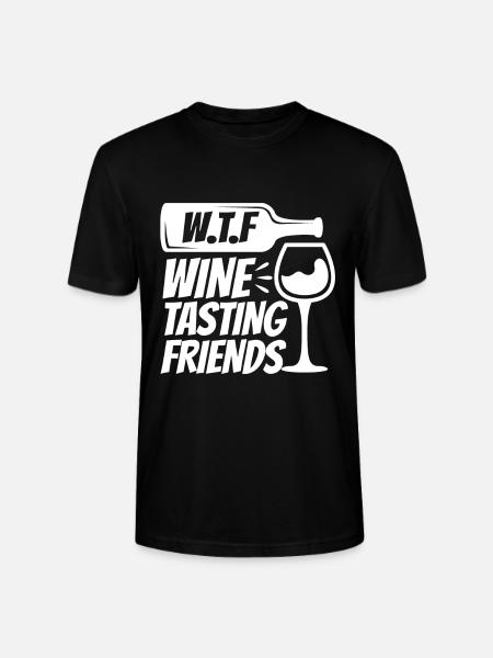 WTF Wine Tasting Friends - Stanley/Stella CRAFTER Unisex Organic T-Shirt - black