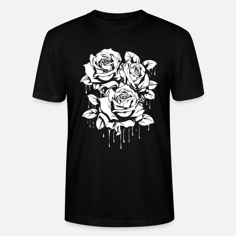 Red Rose Goth Cool - Stanley/Stella CRAFTER Unisex Organic T-Shirt - black