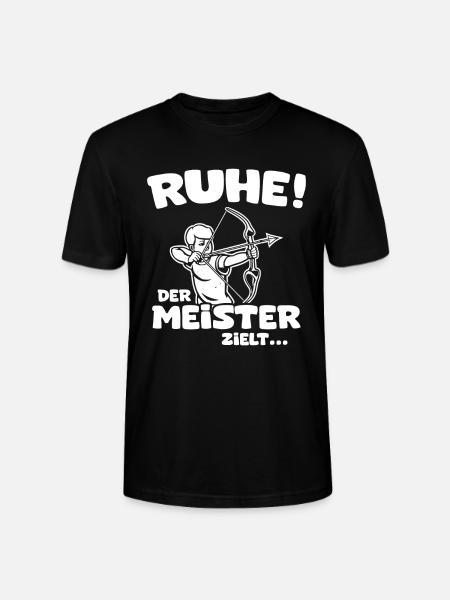 Ruhe! Der Meister zielt! Bogenschießen Bogensport - Stanley/Stella Unisex Bio-T-Shirt CRAFTER - Schwarz