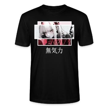 Evil Girl Grunge Aesthetic Dark Gothic Anime Haraj - Stanley/Stella Unisex Bio-T-Shirt CRAFTER - Schwarz - Vorne - Alina (178cm) & Michal (187cm)