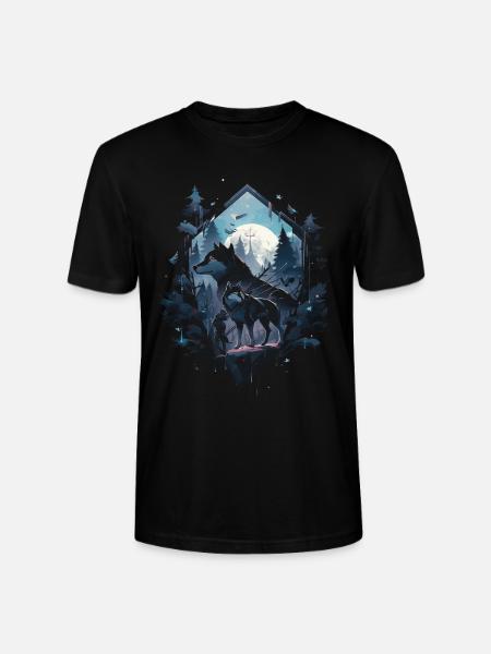 Majestic Wolf Wolves - Stanley/Stella CRAFTER Unisex Organic T-Shirt - black
