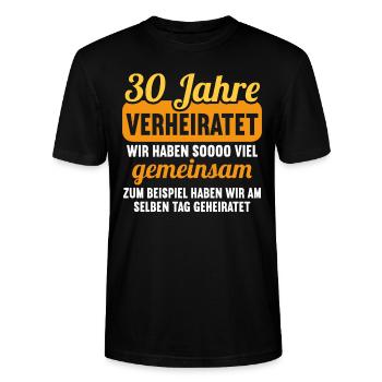 Wir haben viel gemeinsam 30.Hochzeitstag - Stanley/Stella Unisex Bio-T-Shirt CRAFTER - Schwarz - Vorne - Alina (178cm) & Michal (187cm)