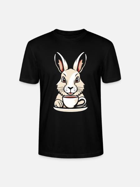 Bunny Rabbit Coffee - Stanley/Stella CRAFTER Unisex Organic T-Shirt - black