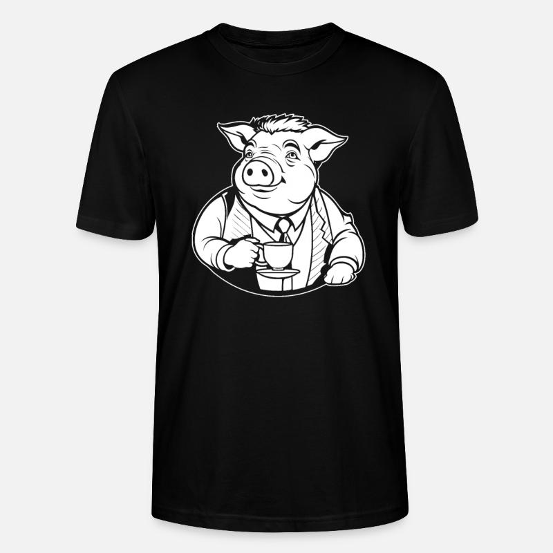 Cochon Cochon Fermier Café - T-shirt bio CRAFTER Stanley Stella Unisexe - noir