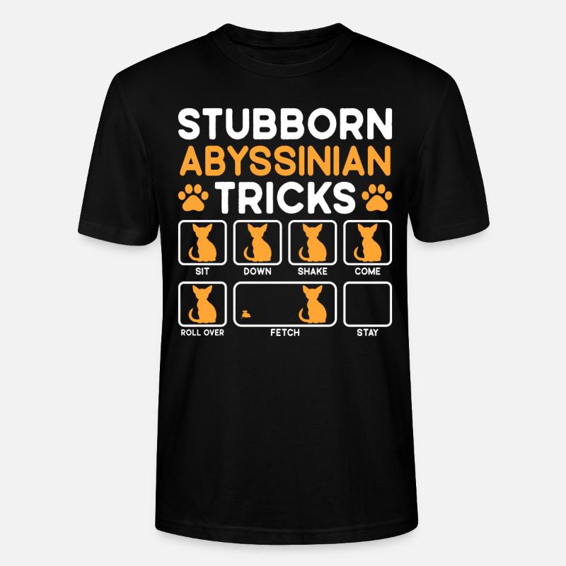Tricks têtus Chat d’Abyssinie - T-shirt bio CRAFTER Stanley Stella Unisexe - noir