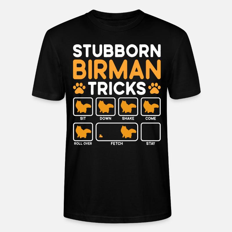 Stubborn Tricks Birman Cat - Stanley/Stella Unisex Bio-T-Shirt CRAFTER - Schwarz