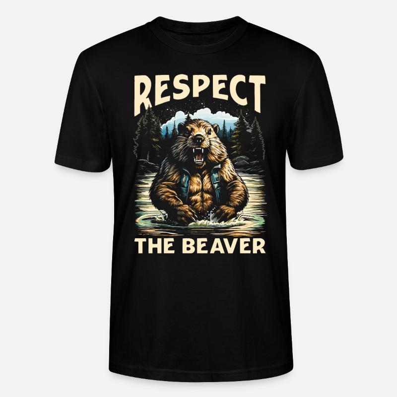 Respectez le castor - T-shirt bio CRAFTER Stanley Stella Unisexe - noir