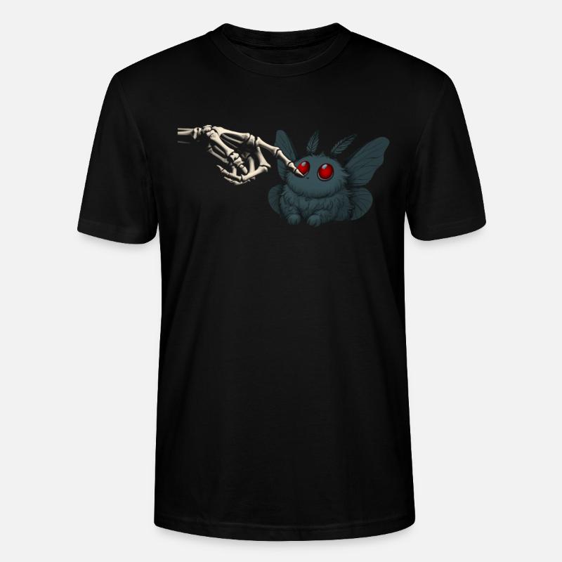 Kawaii Mothman squelette main cryptide - T-shirt bio CRAFTER Stanley Stella Unisexe - noir