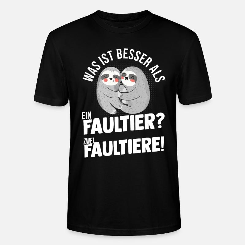 Faultier - Stanley/Stella Unisex Bio-T-Shirt CRAFTER - Schwarz