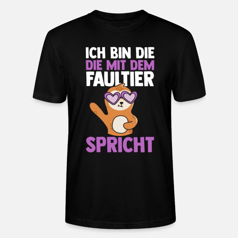 Faultier - Stanley/Stella Unisex Bio-T-Shirt CRAFTER - Schwarz